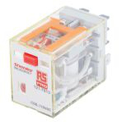 RS PRO,121-7813,功率继电器, 110V 交流线圈 10A切换, 双刀双掷, 银合金触点, RKL系列