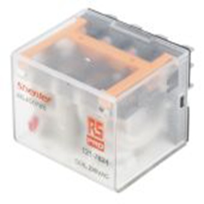 RS PRO,121-7824,功率继电器, 230V 交流线圈 10A切换, 四刀双掷, 银合金触点, RKL系列