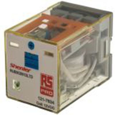 RS PRO,121-7834,功率继电器, 12V 直流线圈 10A切换, 三刀双掷, 银合金触点, RUB系列