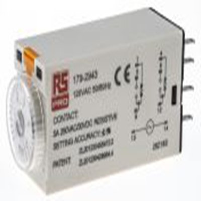 RS PRO,179-2943,计时器继电器, Plug‑In Timer Relay系列, 公安装, 0.2 s, 5 min范围, 2触点 110 V ac, 1功能, 双刀双掷时间范围