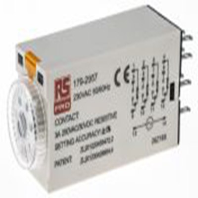 RS PRO,179-2957,计时器继电器, 公安装, 0.1 s, 1 s范围, 4触点 230 V ac, 1功能, 四刀双掷时间范围
