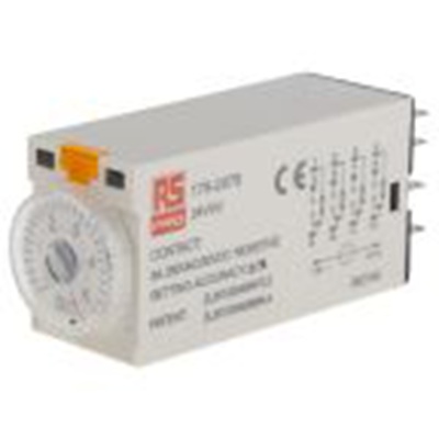 RS PRO,179-2978,计时器继电器, TKB系列, 0.2 to 5 s范围, 4触点 24 V dc 24V 交流, 1功能, 四刀双掷时间范围