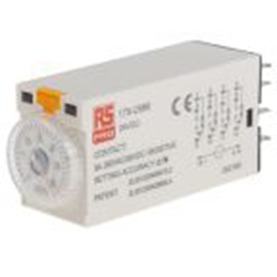 RS PRO,179-2986,计时器继电器, Plug‑In Timer Relay系列, 公安装, 0.2 s, 5 min范围, 4触点 24 V dc, 1功能, 四刀双掷时间范围