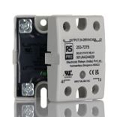 RS PRO,253-7275,固态继电器, 最大负载40 A, 280 Vrms, 最大控制280V dc, 面板安装, 单刀单掷
