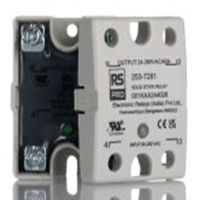 RS PRO,253-7281,固态继电器, 最大负载40 A, 280 Vrms, 最大控制280V dc, 面板安装, 单刀单掷