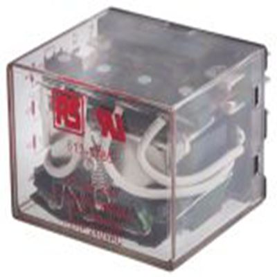 RS PRO,613-3780,功率继电器, 12V 直流线圈 12A切换, 四刀双掷, 公安装, 银合金触点