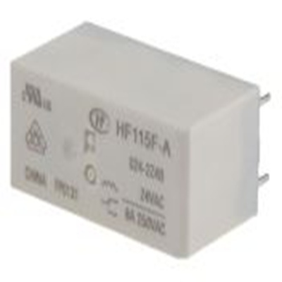 RS PRO,800-4463P,功率继电器, 24V 交流线圈 8A切换, 双刀双掷, PCB安装, 银合金触点, HF系列