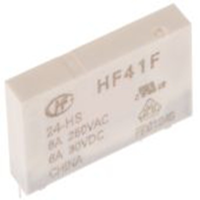 RS PRO,800-4552P,功率继电器, 24V 直流线圈 6A切换, 单刀单掷, PCB安装, 银合金触点, HF系列