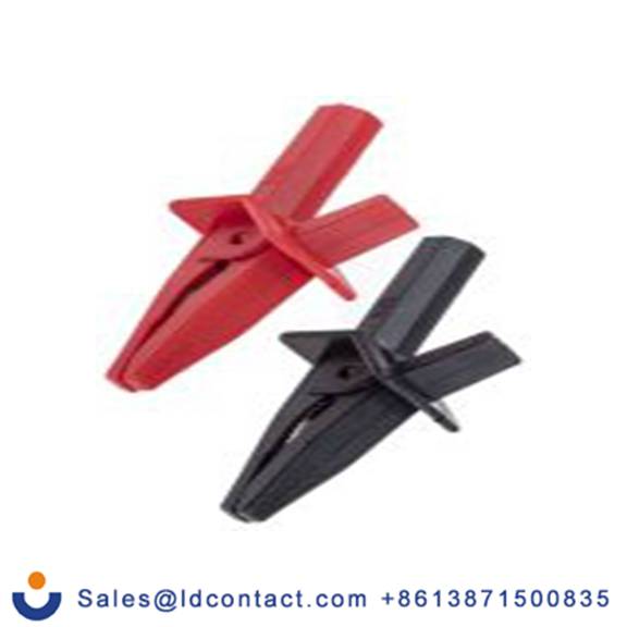 RS PRO,446-967,RS PRO 鳄鱼夹, 红色, 黑色, 26 mm开口, 镀镍钢触点 绝缘