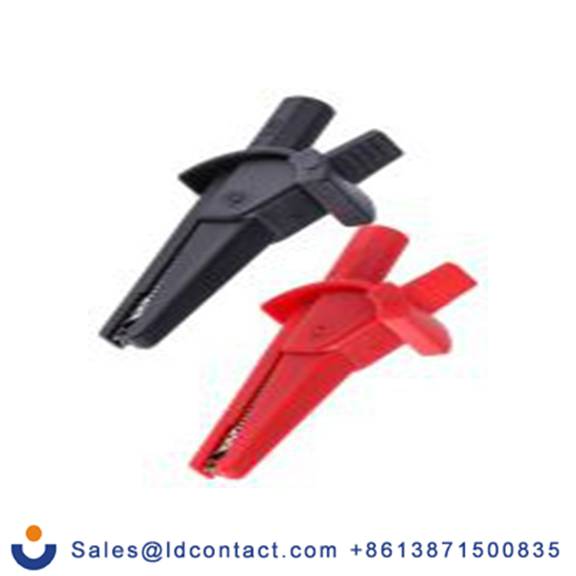 RS PRO,125-3740,鳄鱼夹, 黑色, 红色, 22 mm开口, 镀镍钢触点 绝缘