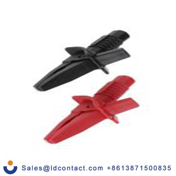 RS PRO,187-3805,鳄鱼夹, 红色, 黑色, 25 mm开口, 镀镍触点 绝缘