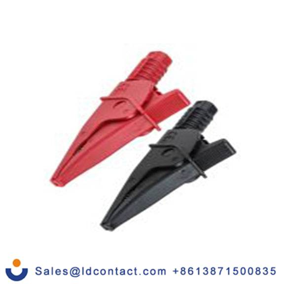 RS PRO,187-3806,鳄鱼夹, 红色, 黑色, 39.6 mm开口, 镀镍触点 绝缘